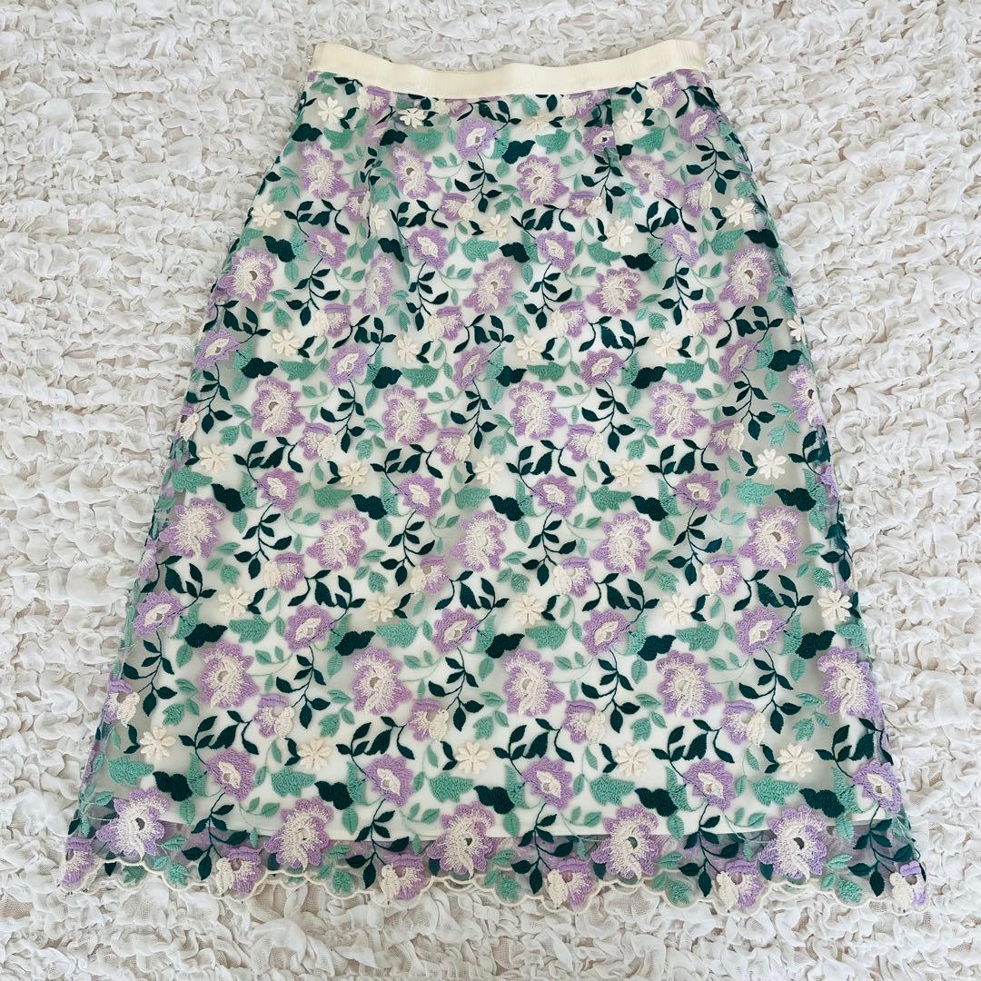 ANAYI アナイ チュールツートンフラワー カーディガンのみ 刺繍