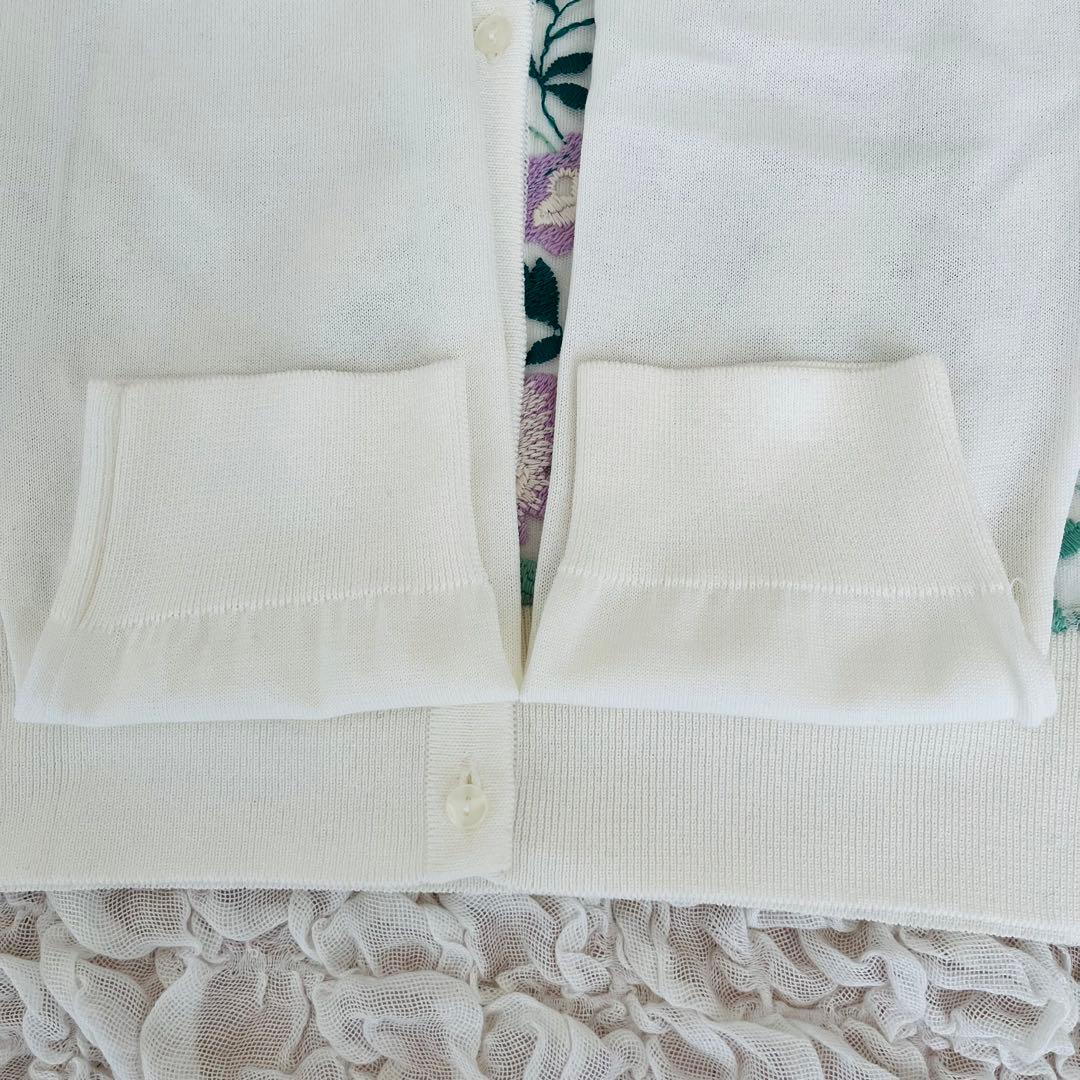 ANAYI アナイ チュールツートンフラワー カーディガンのみ 刺繍