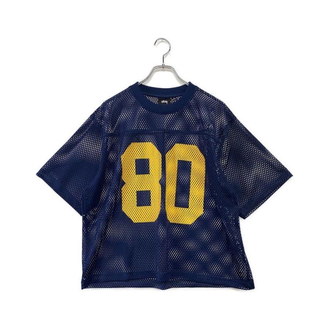 STUSSY ネイビー Mサイズメッシュ シャツ 80