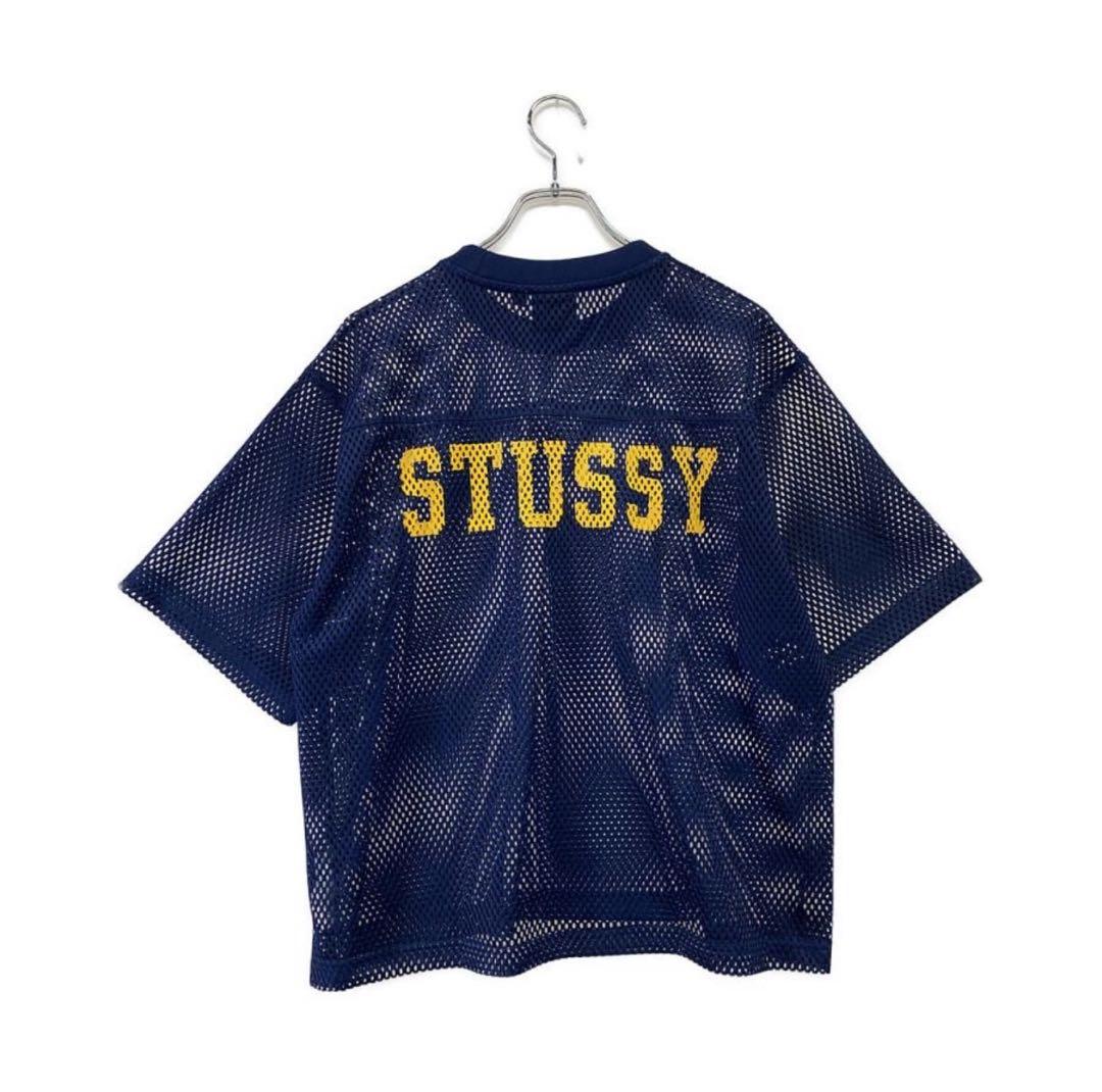 STUSSY ネイビー Mサイズメッシュ シャツ 80