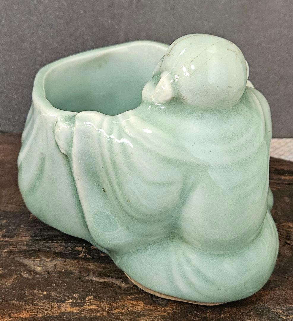 江戸時代〜明治時代初期　三田青磁　 古伊万里青磁　布袋型 鉢　筆洗 盃洗 煙草入