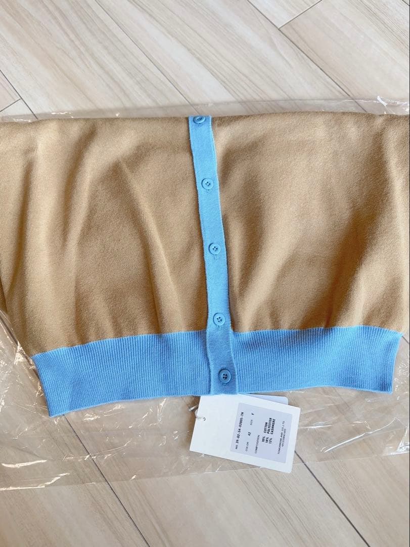 未使用品、CABaN コットンカシミヤ クルーネックカーディガン ベージュ42番