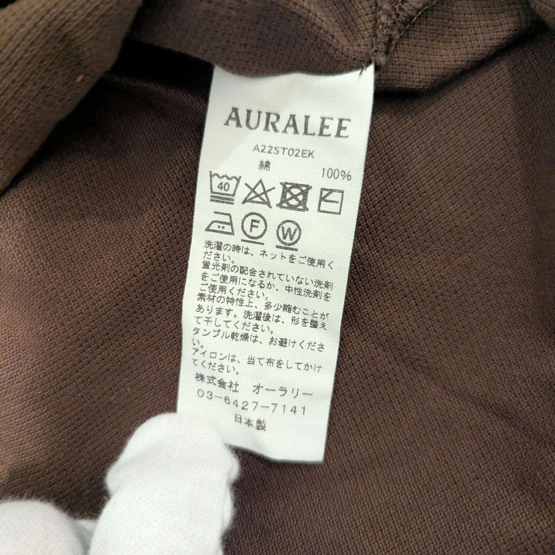 AURALEE ブラウン SHRINK PIQUE BIGTEE Tシャツ 3
