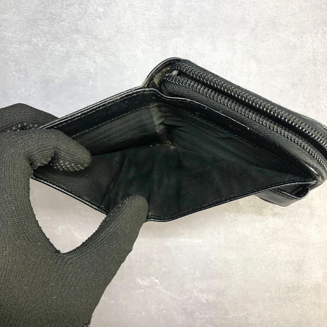 PRADA プラダ サフィアーノレザー 三角ロゴ コンパクトジップ 二つ折り財布