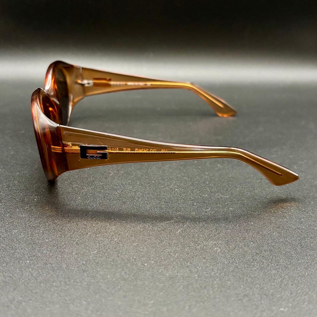 美品✨GUCCI サングラス G金具 クリア ブラウン イタリア製 ユニセックス