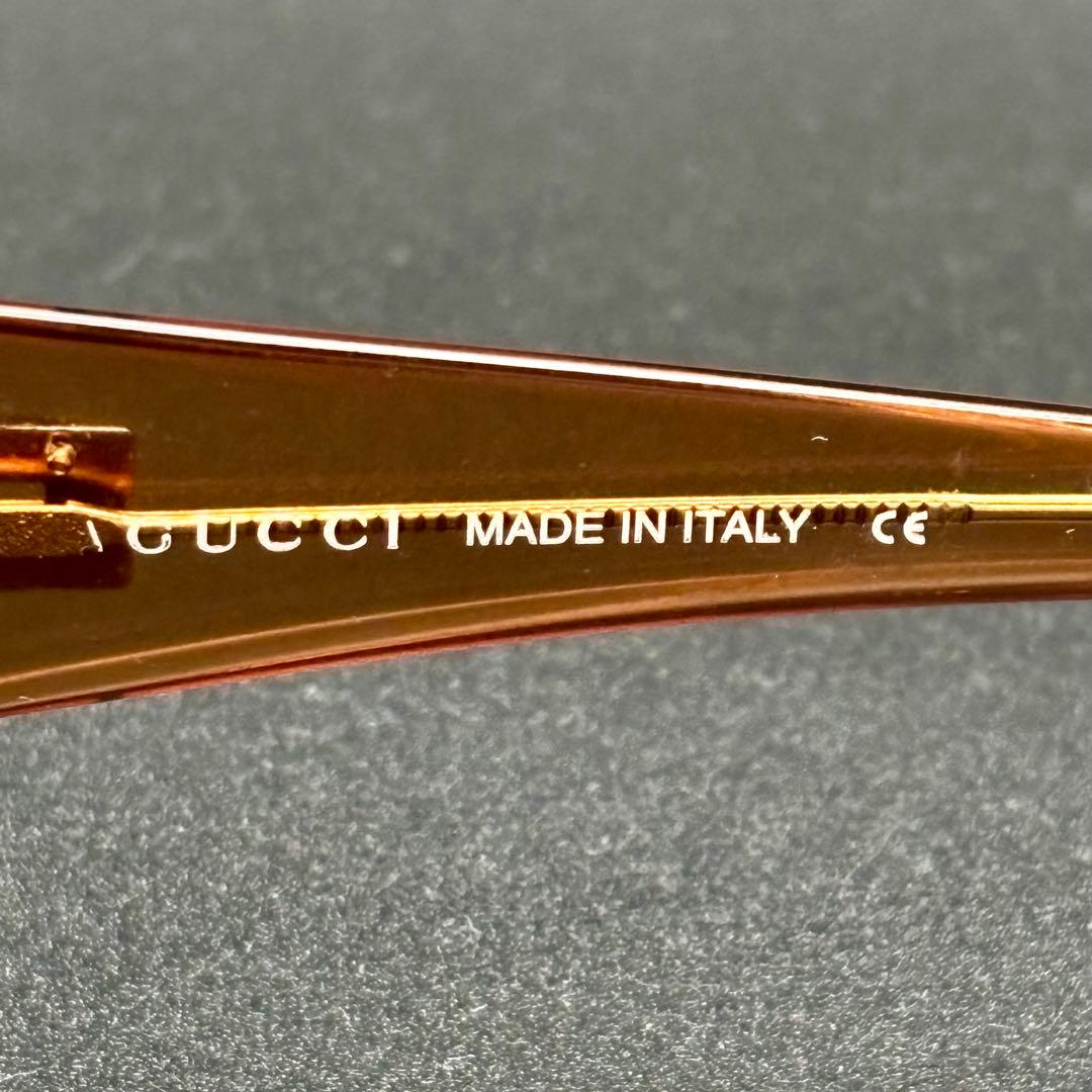 美品✨GUCCI サングラス G金具 クリア ブラウン イタリア製 ユニセックス