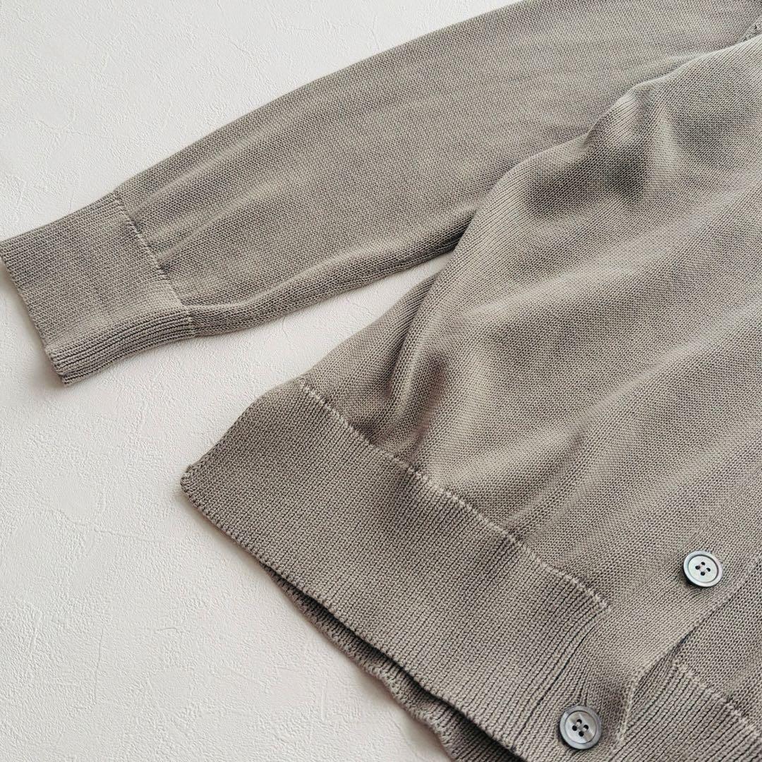 S MaxMara 23SS コットンカーディガン リブニット　グレー　XL相当