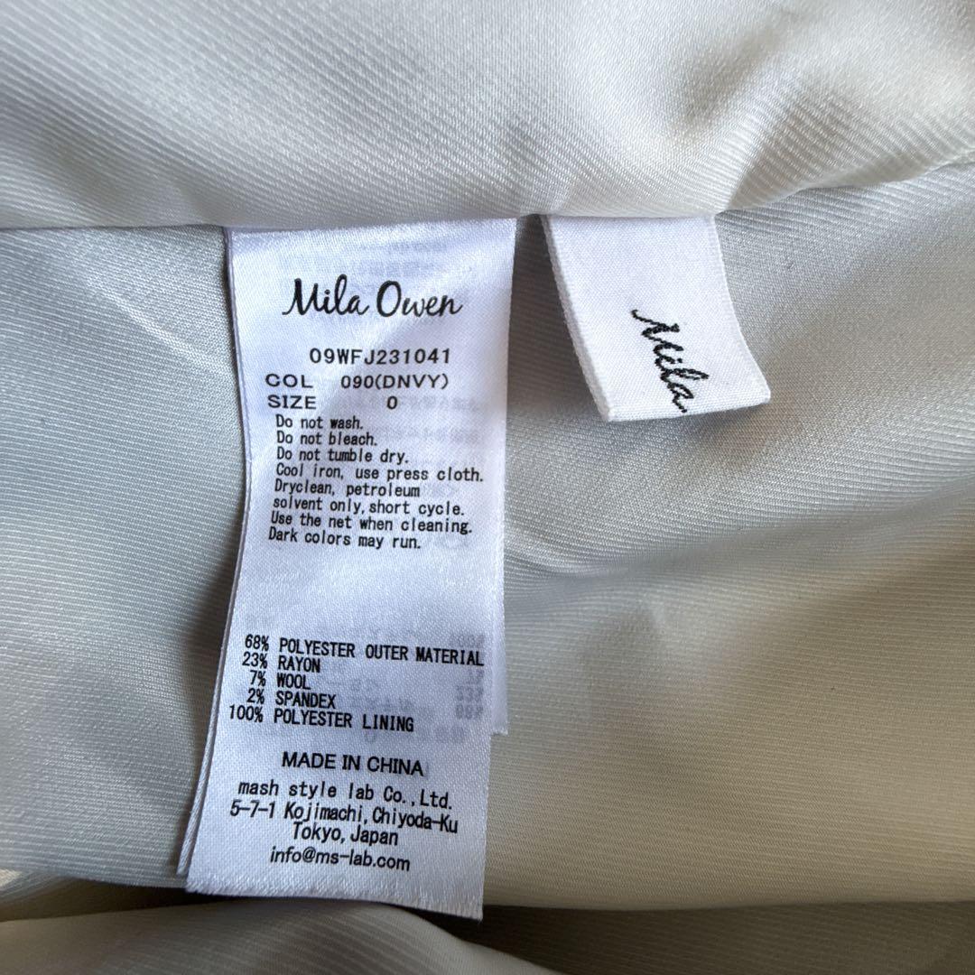 極美品 Mila Owen 金ボタン ダブルブレザーコンパクトジャケット 紺ブレ