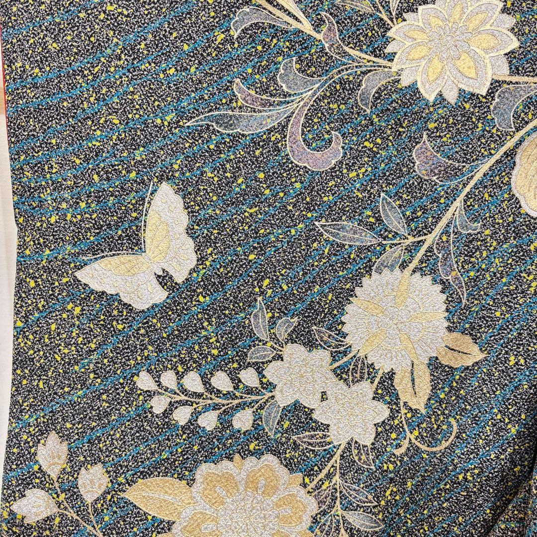 【美品】振袖　金彩　銀彩　飛鶴　やまと誂製　身丈154 裄丈63.5 f20