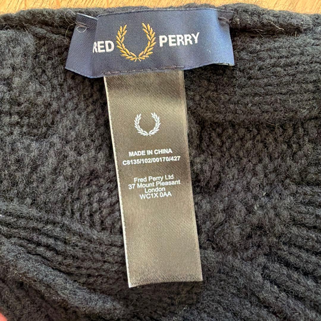 FRED PERRY ラムズウール ケーブルビーニー