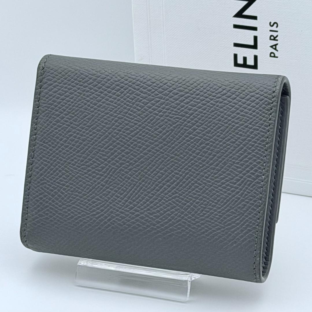 美品 CELINE セリーヌ スモールトリフォールドウォレット 三つ折り グレー