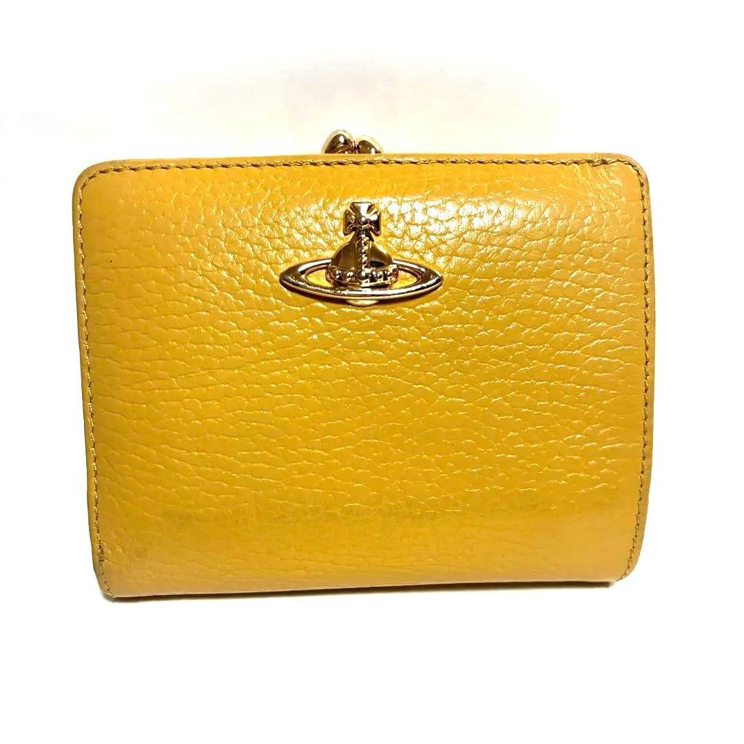 【オーブ美品】Vivienne Westwood 二つ折り財布 イエロー