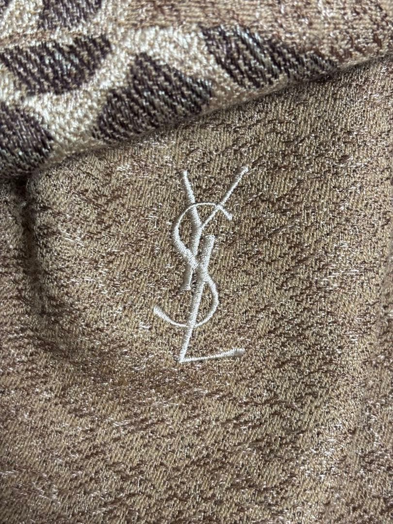 新品未使用 YSL イヴ・サンローラン ヒョウ柄 マフラー ブラウン系