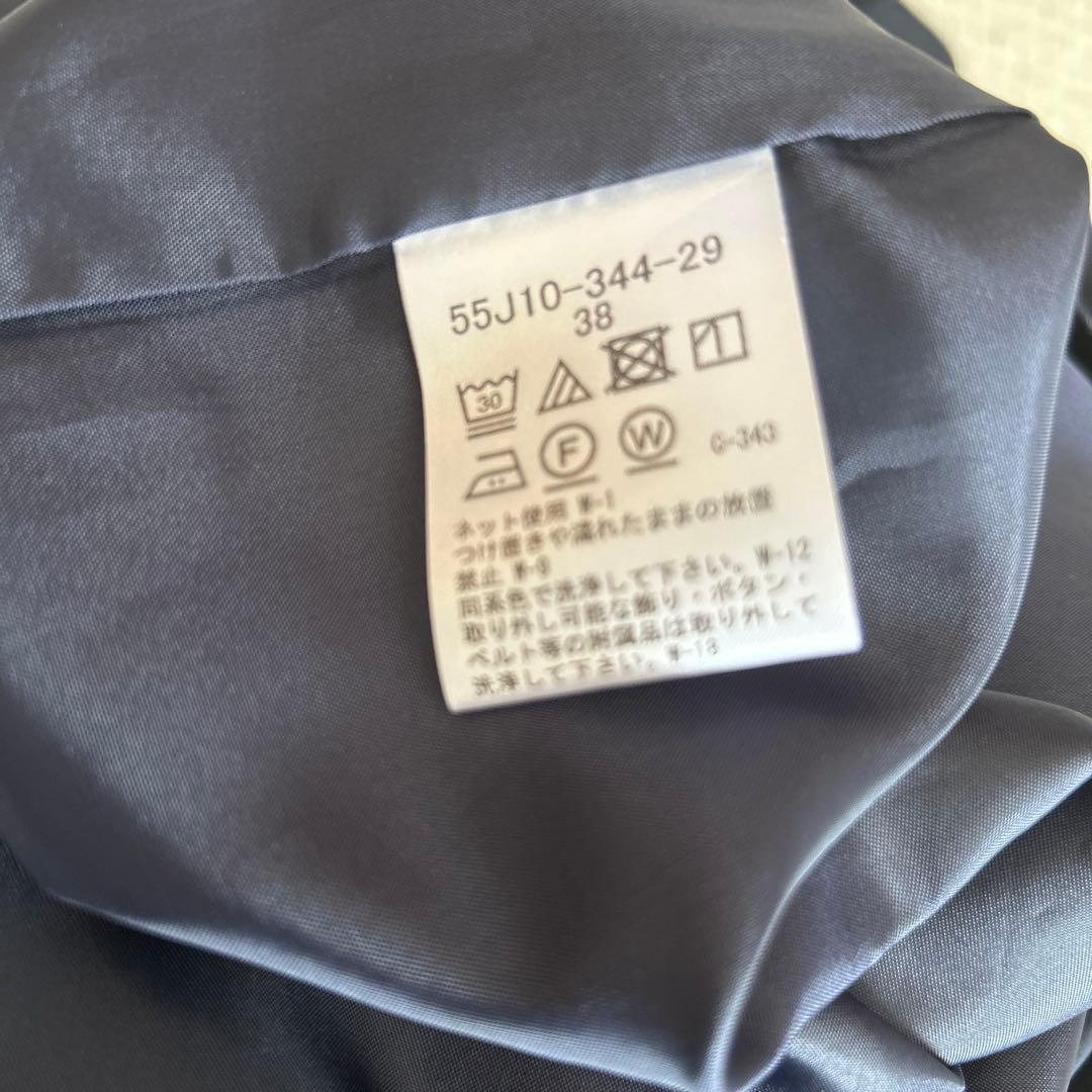 クレストブリッジ コットン 半袖 パフスリーブ ワンピース ネイビー 38