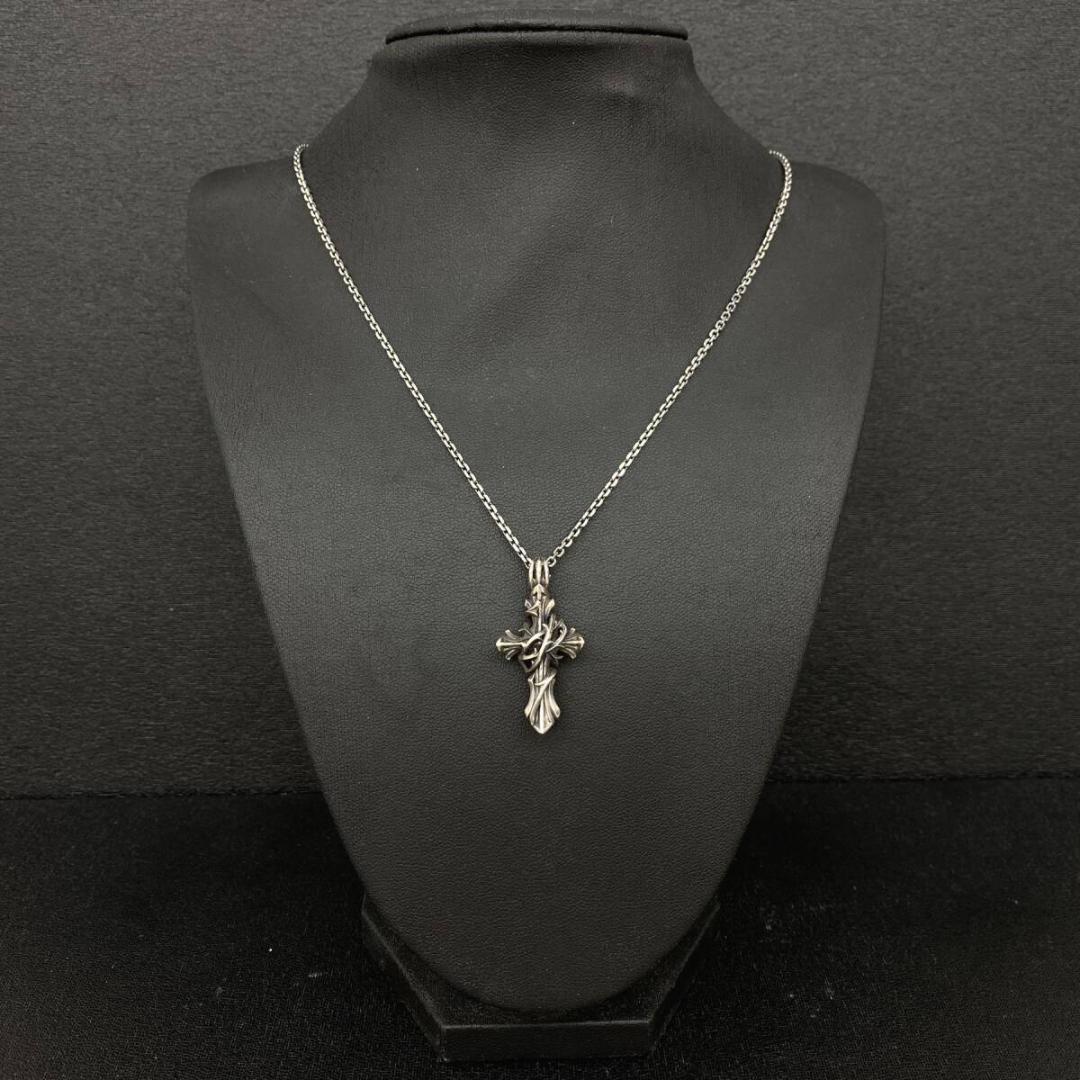 美品 M's Collection シルバークロスペンダントネックレス 50cm