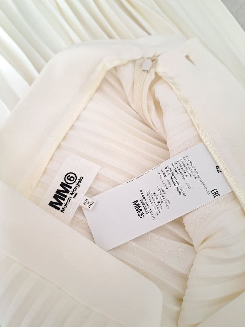極美品 MM6 Maison Margiela プリーツスカート　ホワイト