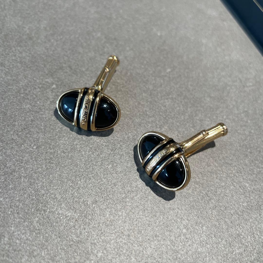 Montblanc ゴールド ブラック カフリンクス