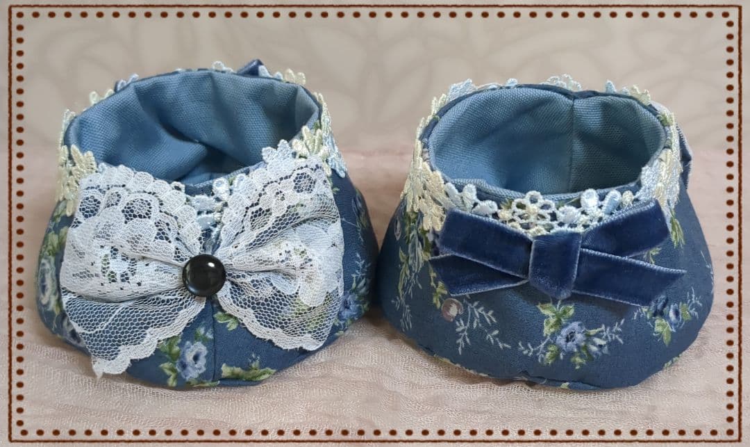 キティちゃんさま専用 【オックスフォードブルーの花柄レースドレス】