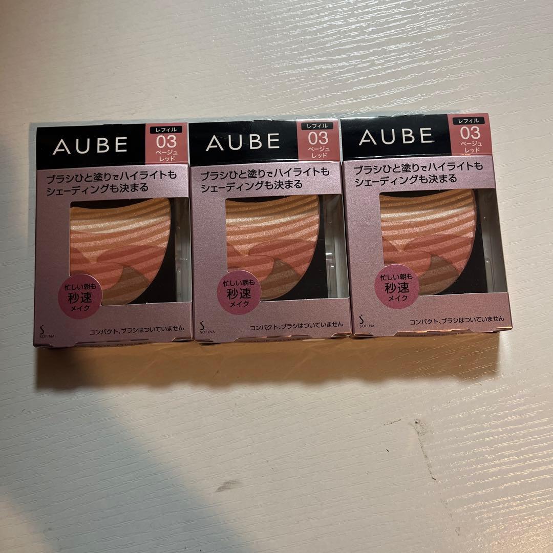 AUBE ブラシひと塗りチーク 03 ベージュレッド