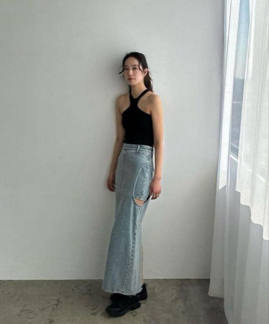 CLANE CIRCLECUT LAYERED DENIMSKIRTクラネ