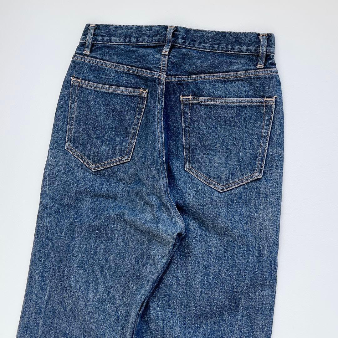 美品＊オーラリー　ハードツイストデニム5Pパンツ　27　濃紺　日本製