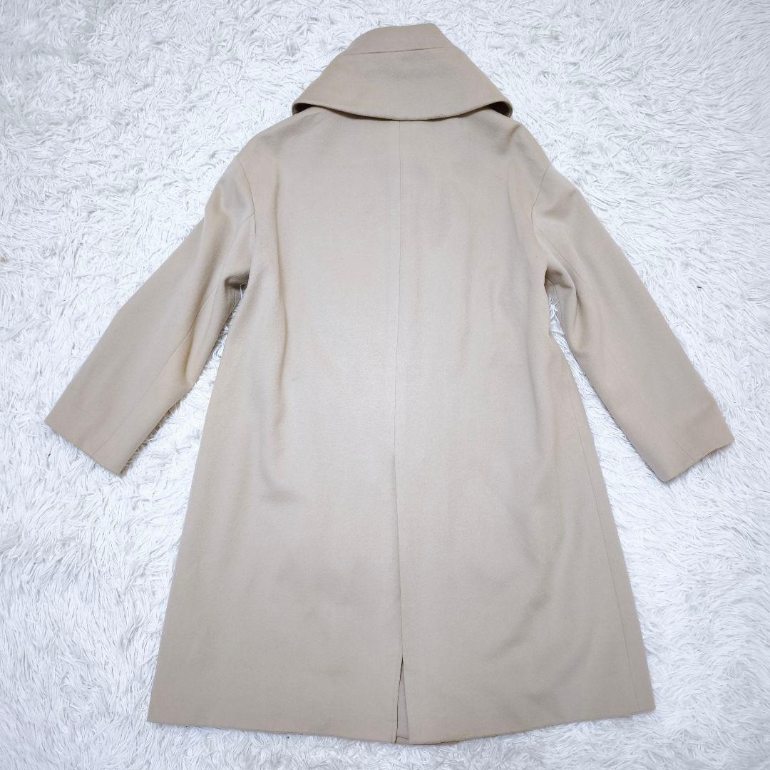 極美品 23区 ロロピアーナスーパーファインウールロングコート女優襟ベージュ38