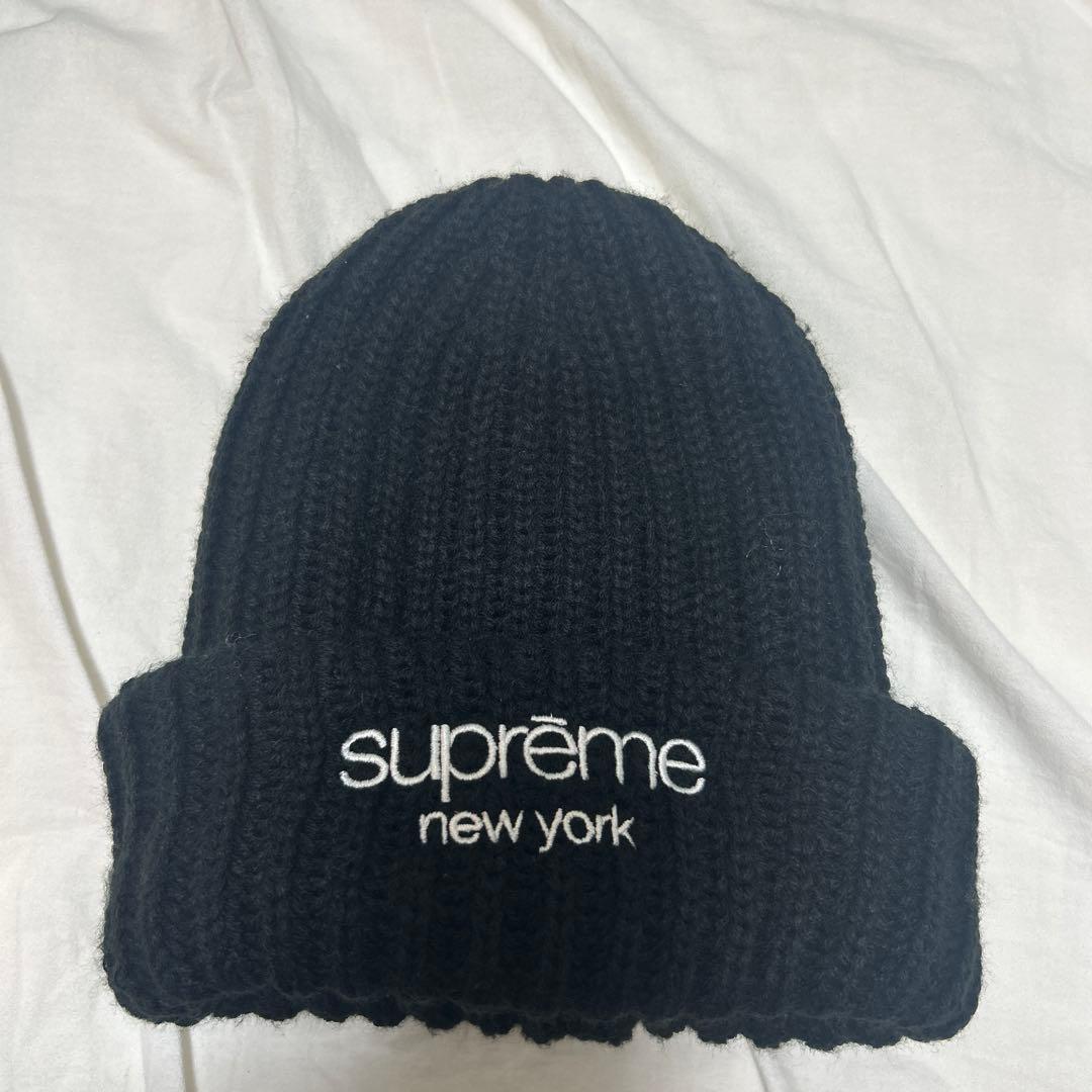 【美品】【レア】シュプリームクラシックロゴビーニー　黒supreme