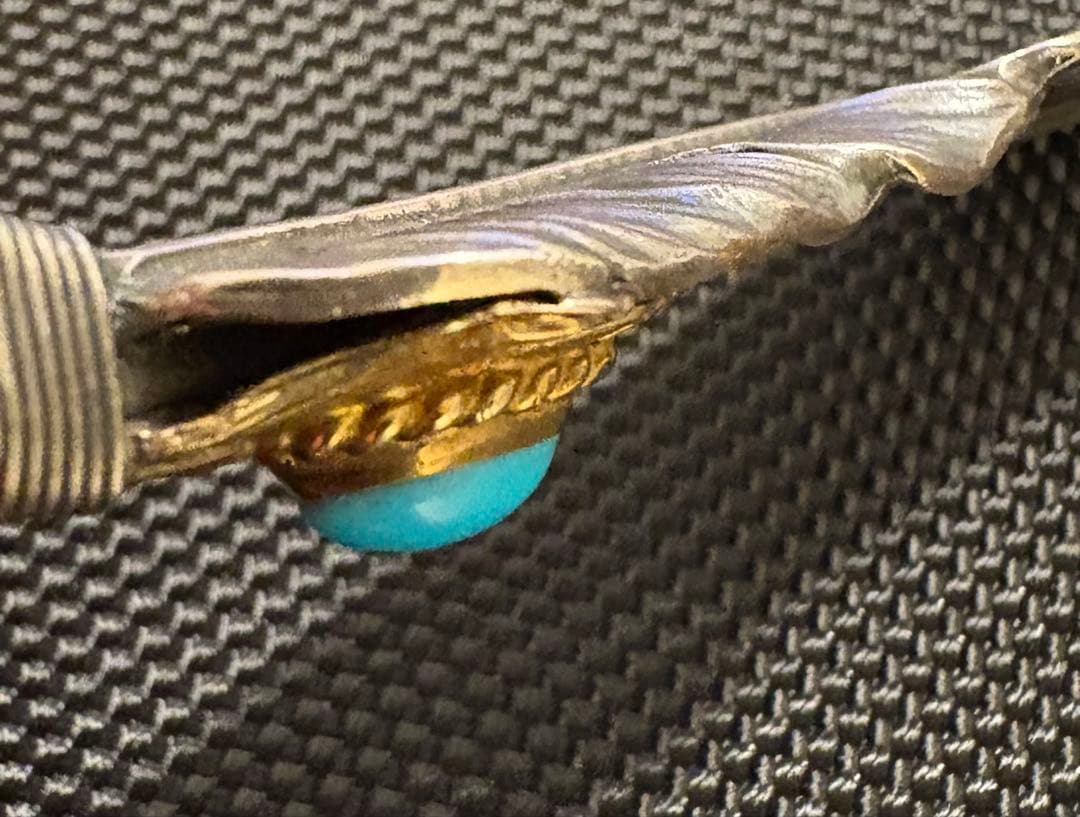ゴローズ　goro's 上金金縄ターコイズ特大フェザー 左向き　現行