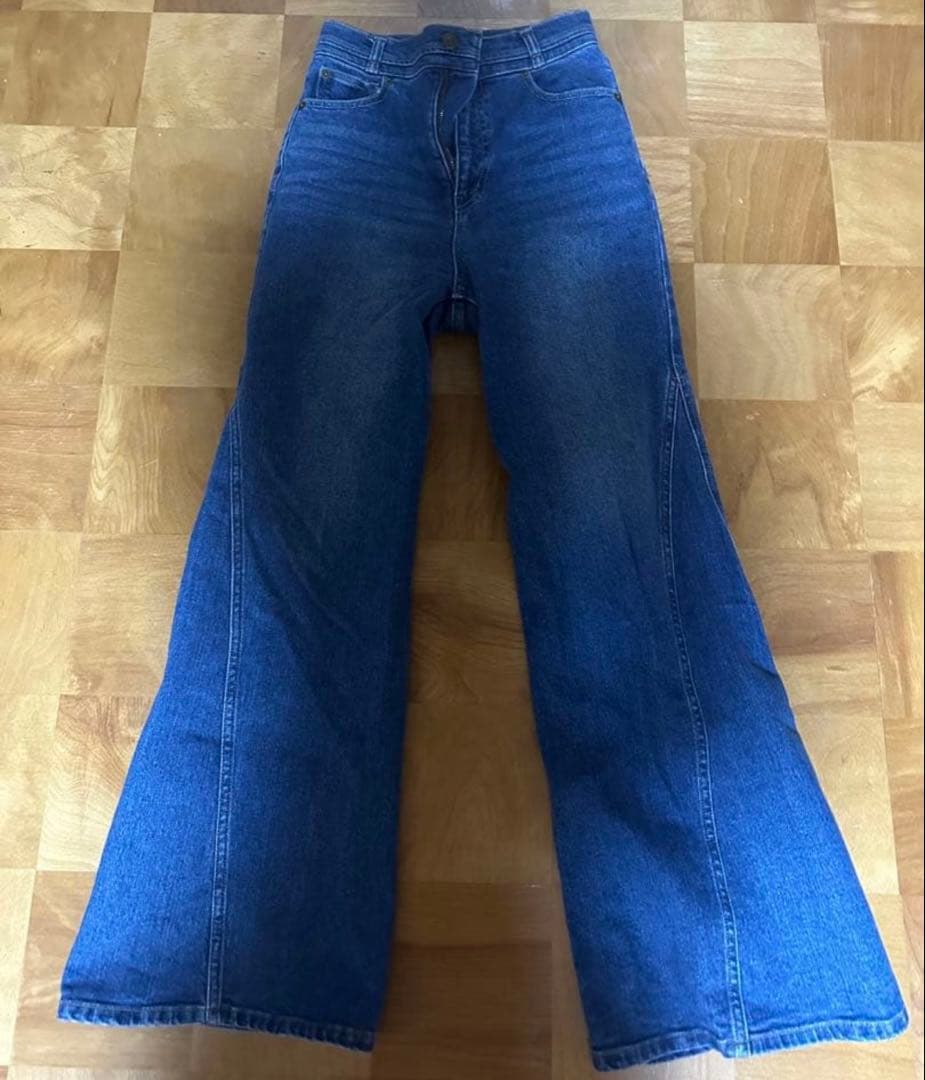 SNIDEL Sustainableストレッチフレアデニムパンツ　BLU 0