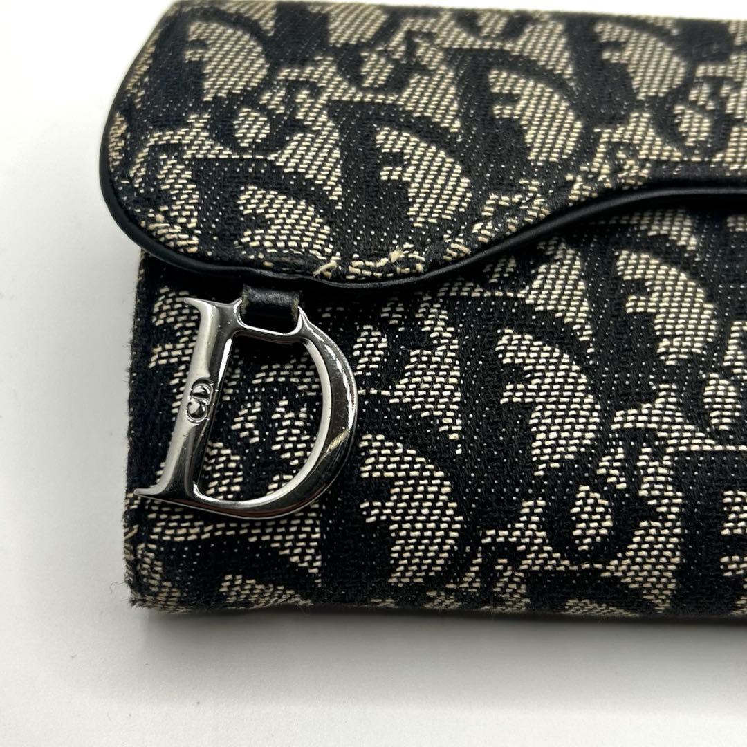 dior トロッター　サドル　折り財布　キャンバス　レザー　ギャランティカード付