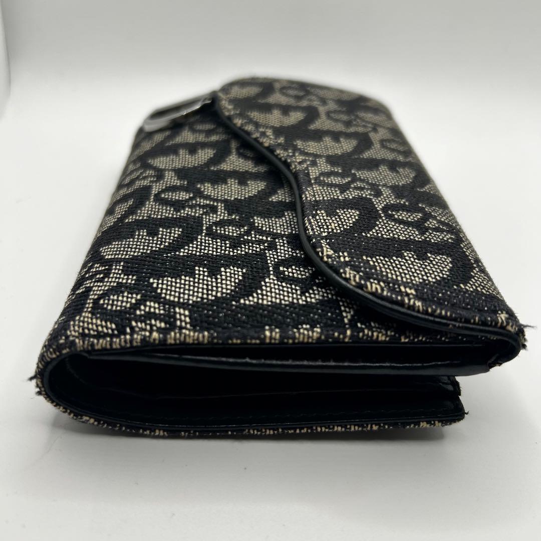 dior トロッター　サドル　折り財布　キャンバス　レザー　ギャランティカード付