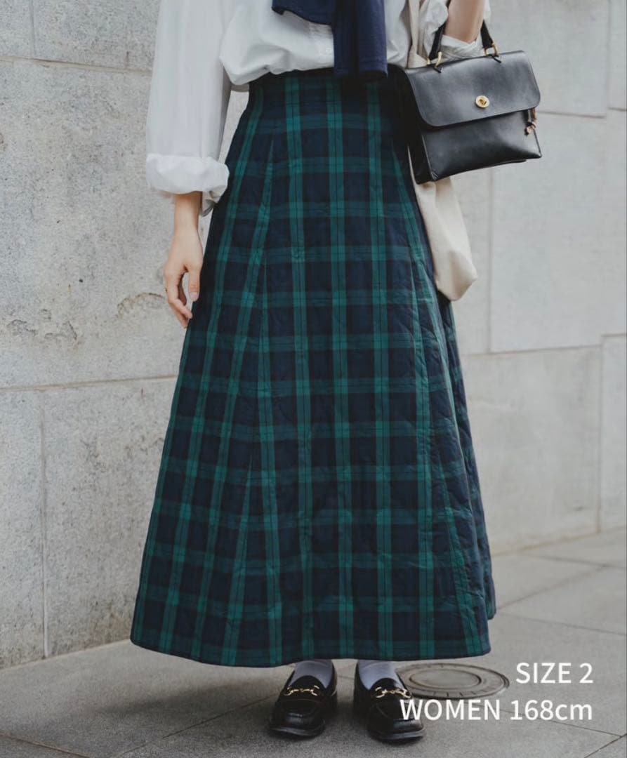 スカート unfolk #-51 EX. Quilting check skirt