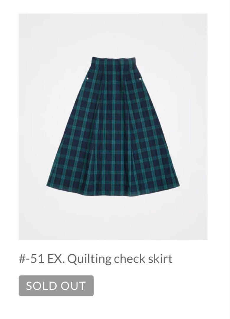 スカート unfolk #-51 EX. Quilting check skirt