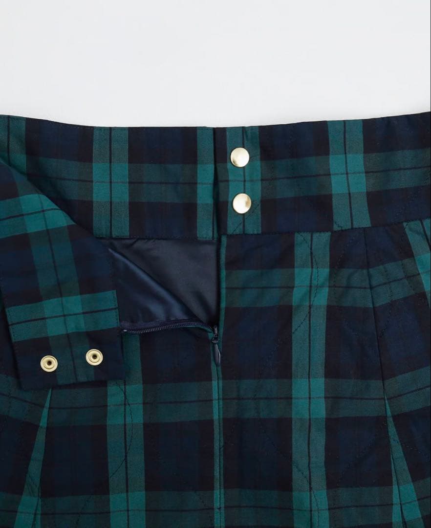 スカート unfolk #-51 EX. Quilting check skirt
