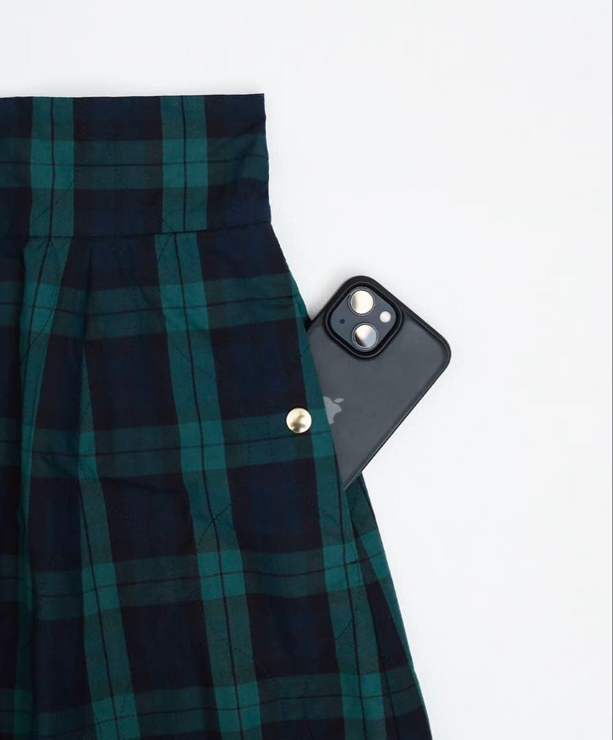 スカート unfolk #-51 EX. Quilting check skirt