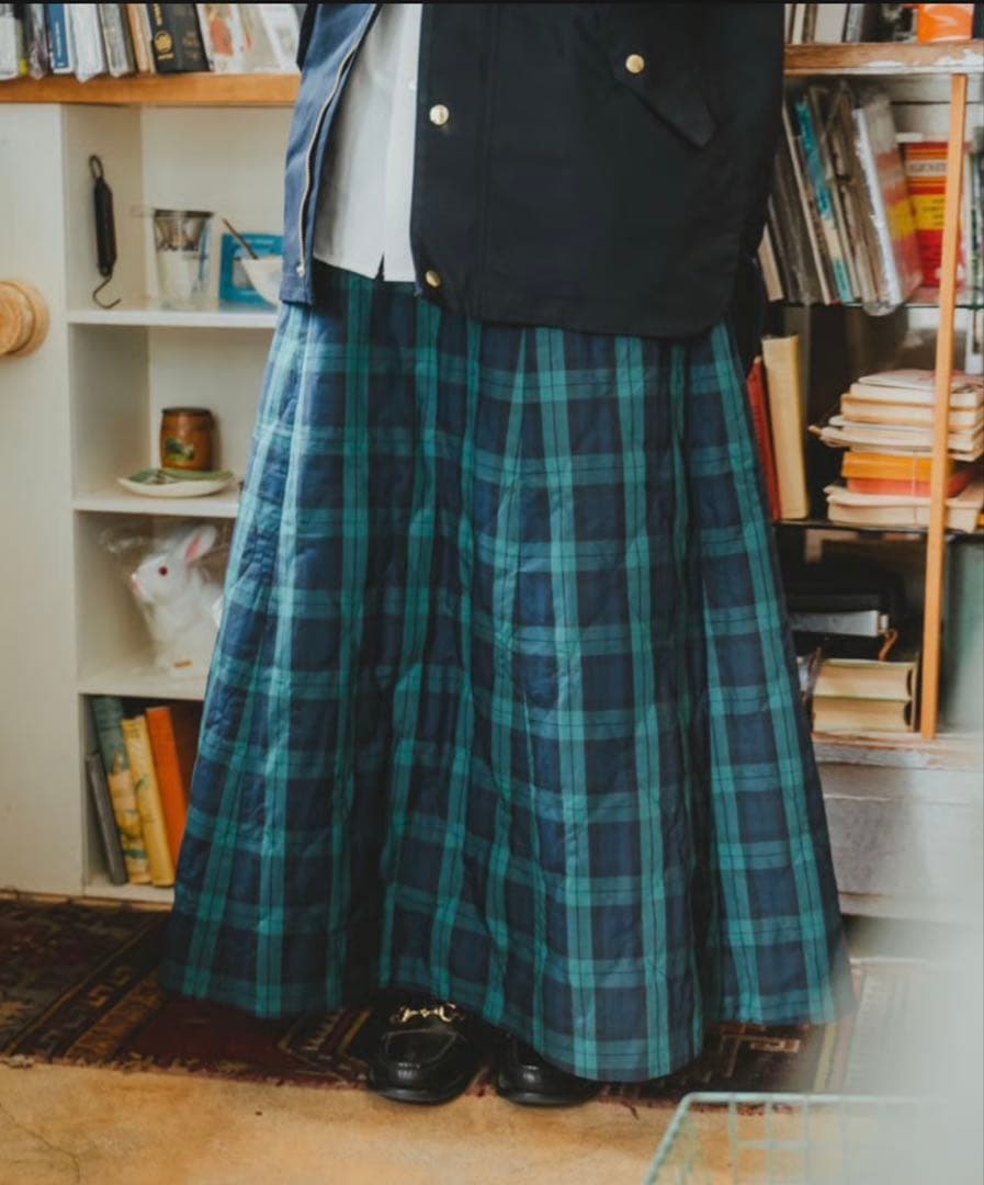 スカート unfolk #-51 EX. Quilting check skirt