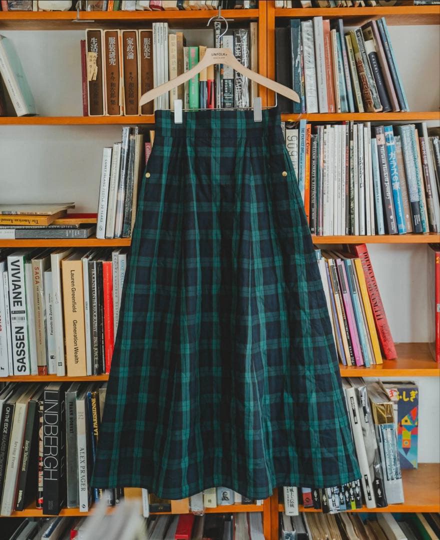 スカート unfolk #-51 EX. Quilting check skirt