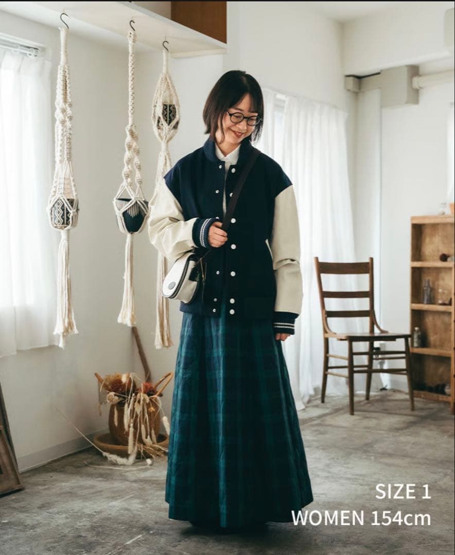 スカート unfolk #-51 EX. Quilting check skirt
