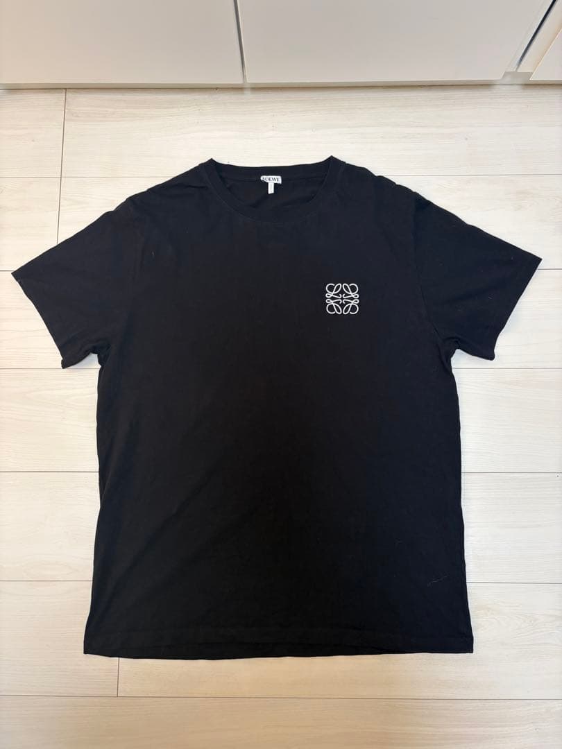 LOEWE ブラック ロゴ刺繍 Tシャツ