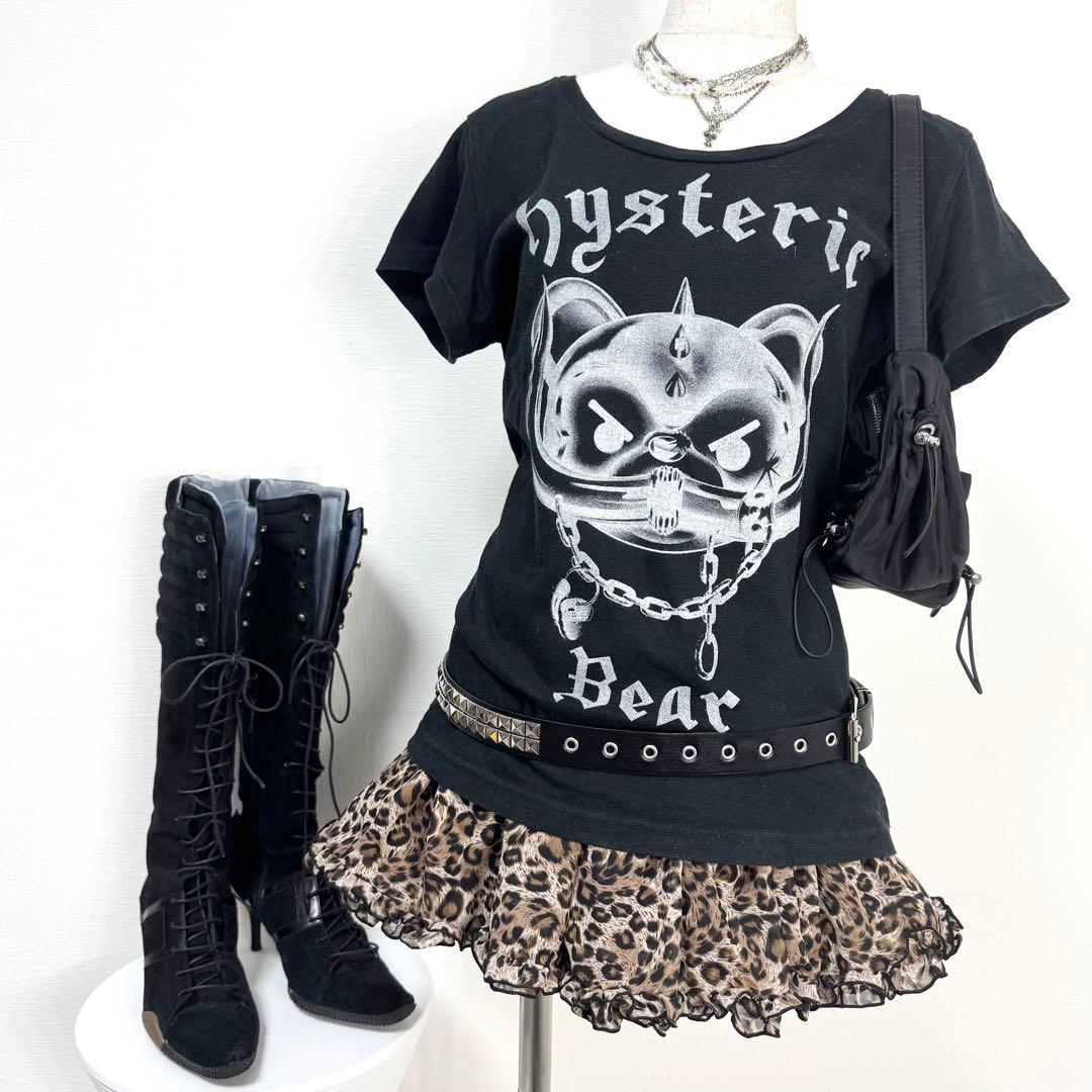 y2k❤️ HYSTERIC GLAMOUR メタル ヒスベア ロゴ Tシャツ