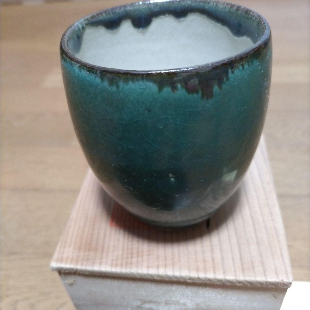 小樽焼 青緑色 陶器