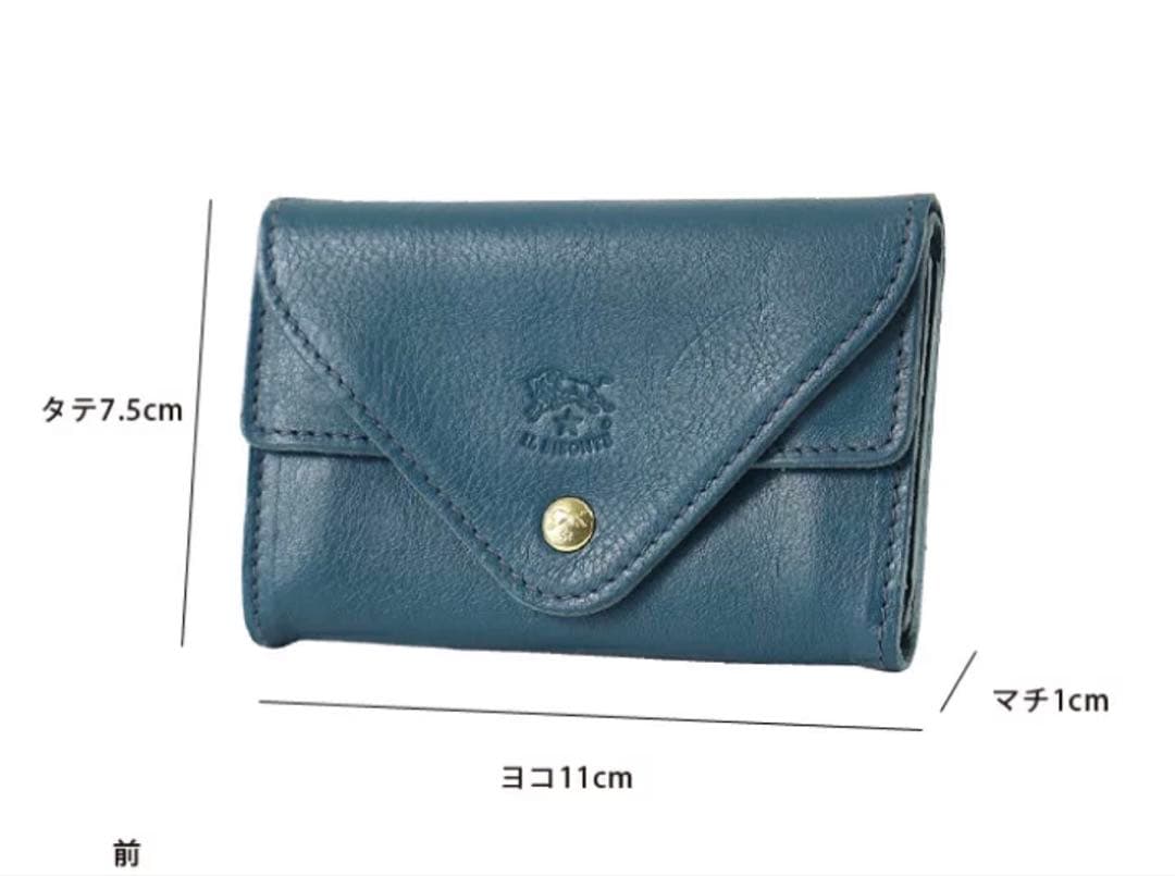 IL BISONTE クロコ型押し　名刺入れ　コンパクト財布