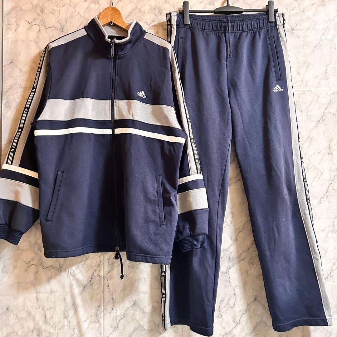 00s adidas アディダス 上下 セットアップ ジャージ ネイビー XL