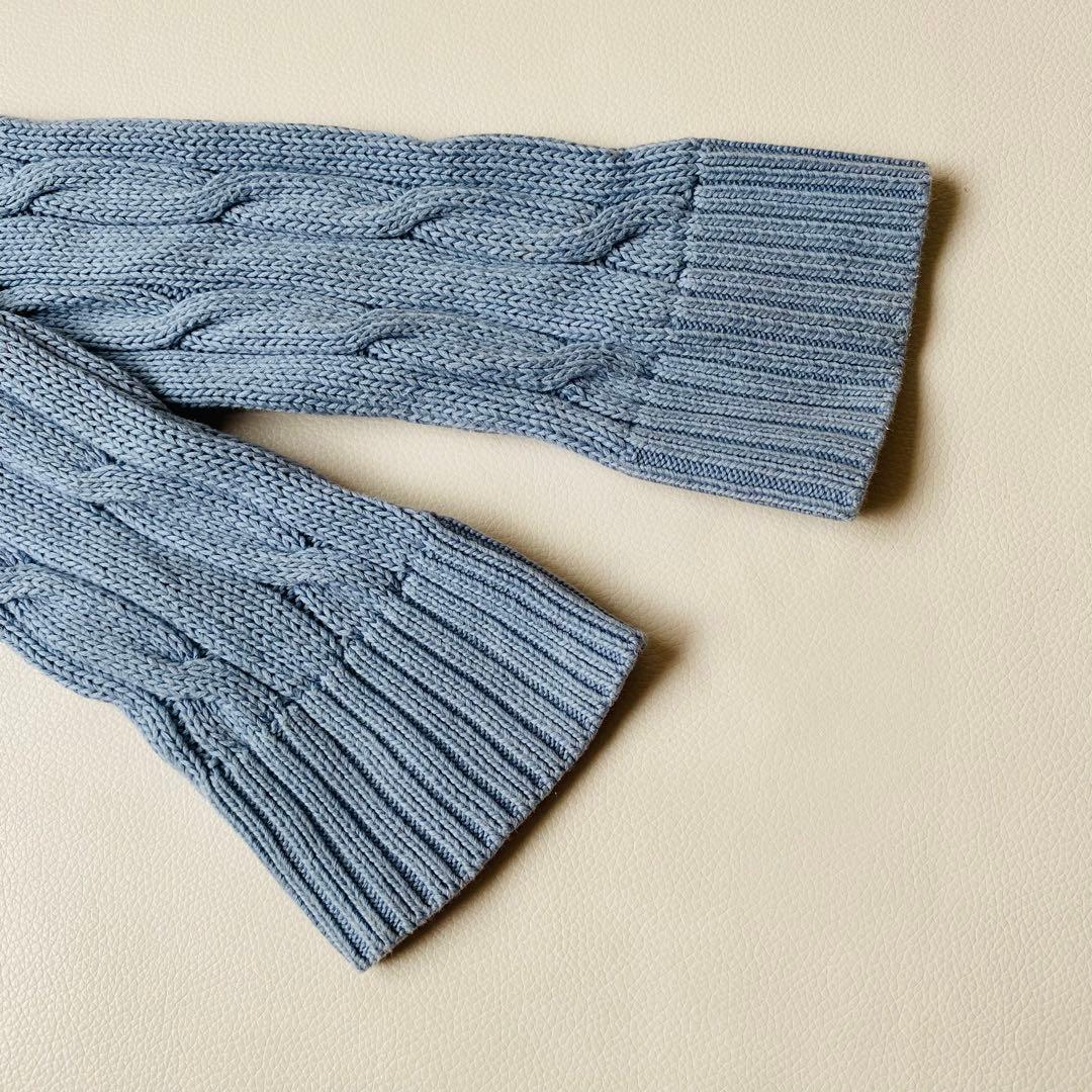【美品】ポロラルフローレン　ケーブルニット カーディガン　ロゴ刺繍　QRコード