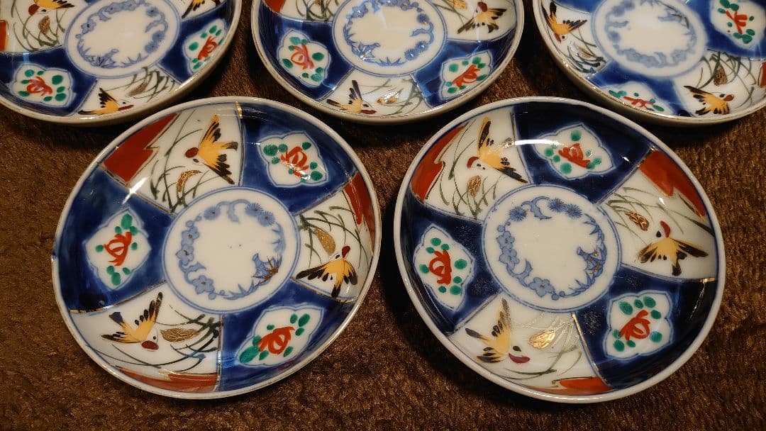 古伊万里　伊万里　色絵　金襴手　豆皿　菓子皿　蔵出し　茶道具　７客