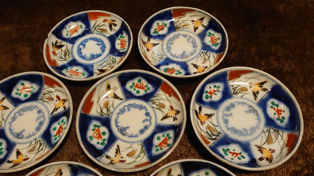 古伊万里　伊万里　色絵　金襴手　豆皿　菓子皿　蔵出し　茶道具　７客
