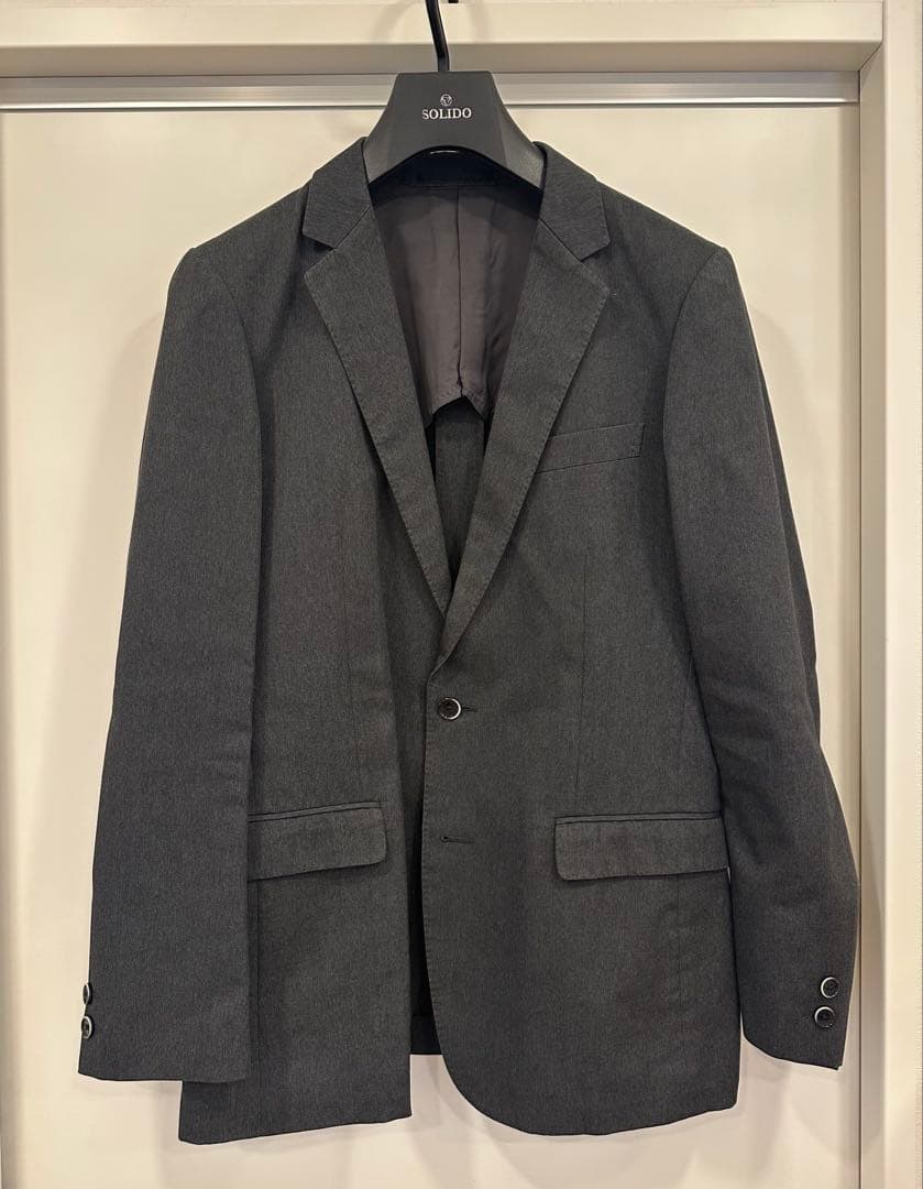 【美品】SOLIDO セットアップ　ジャケット・スラックスセット　ダークグレー