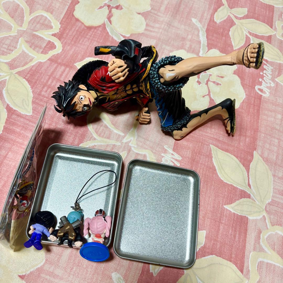 6点　ONEPIECE◆彩色王頂上決戦 ルフィ◆ストラップ・空缶・フィギュア