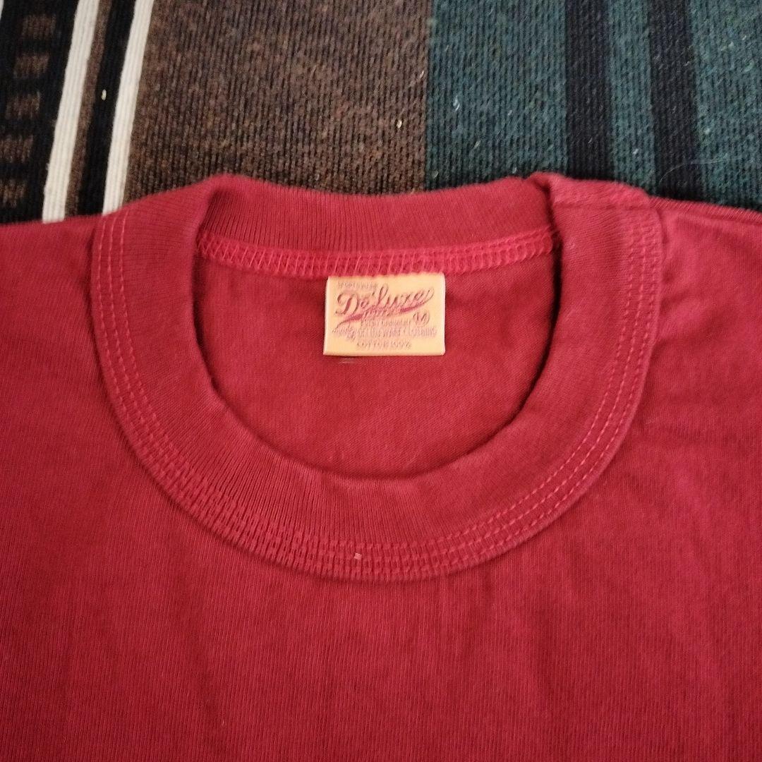 新品Deluxe WEAR　半袖.バーガンディ Tシャツ