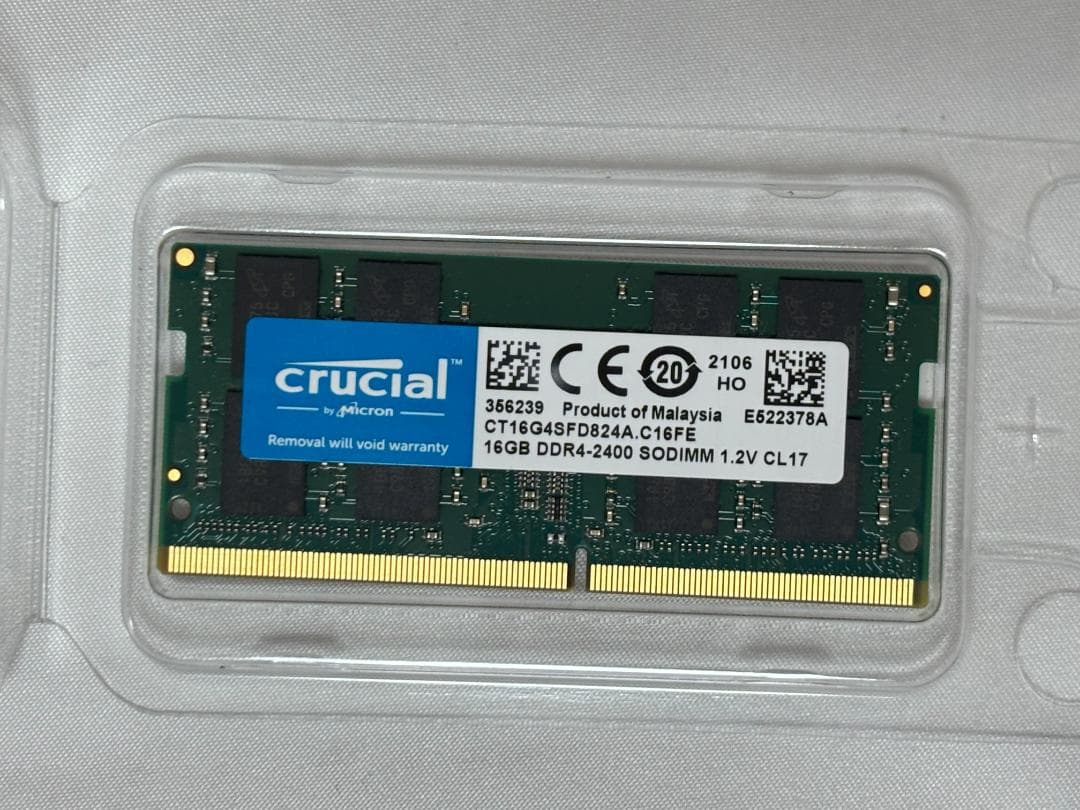 メモリー Crucial DDR4-2400 SO-DIMM 16GB